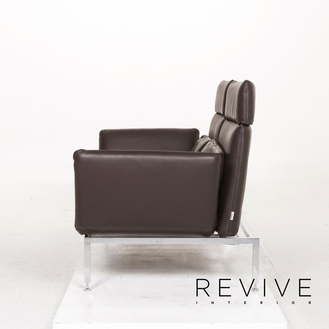 Brühl Roro Leder Sofa Braun Dunkelbraun Dreisitzer Funktion Relaxfunktion Couch #12769