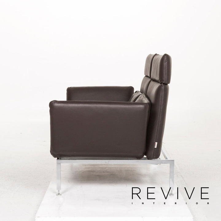 Brühl Roro Leder Sofa Braun Dunkelbraun Dreisitzer Funktion Relaxfunktion Couch #12769