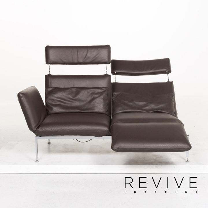 Brühl Roro Leder Sofa Braun Dunkelbraun Dreisitzer Funktion Relaxfunktion Couch #12769