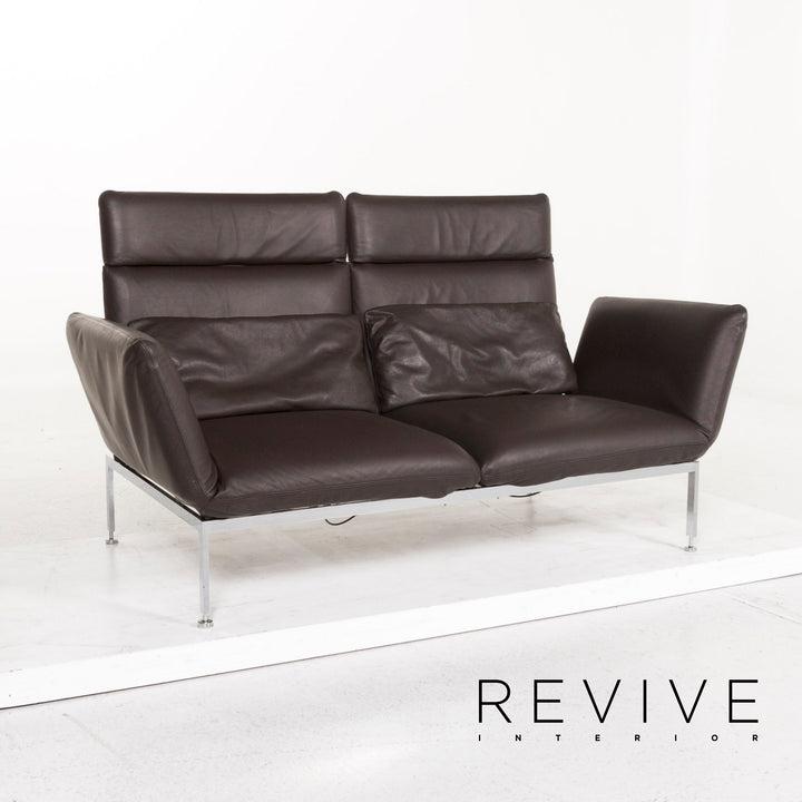 Brühl Roro Leder Sofa Braun Dunkelbraun Dreisitzer Funktion Relaxfunktion Couch #12769