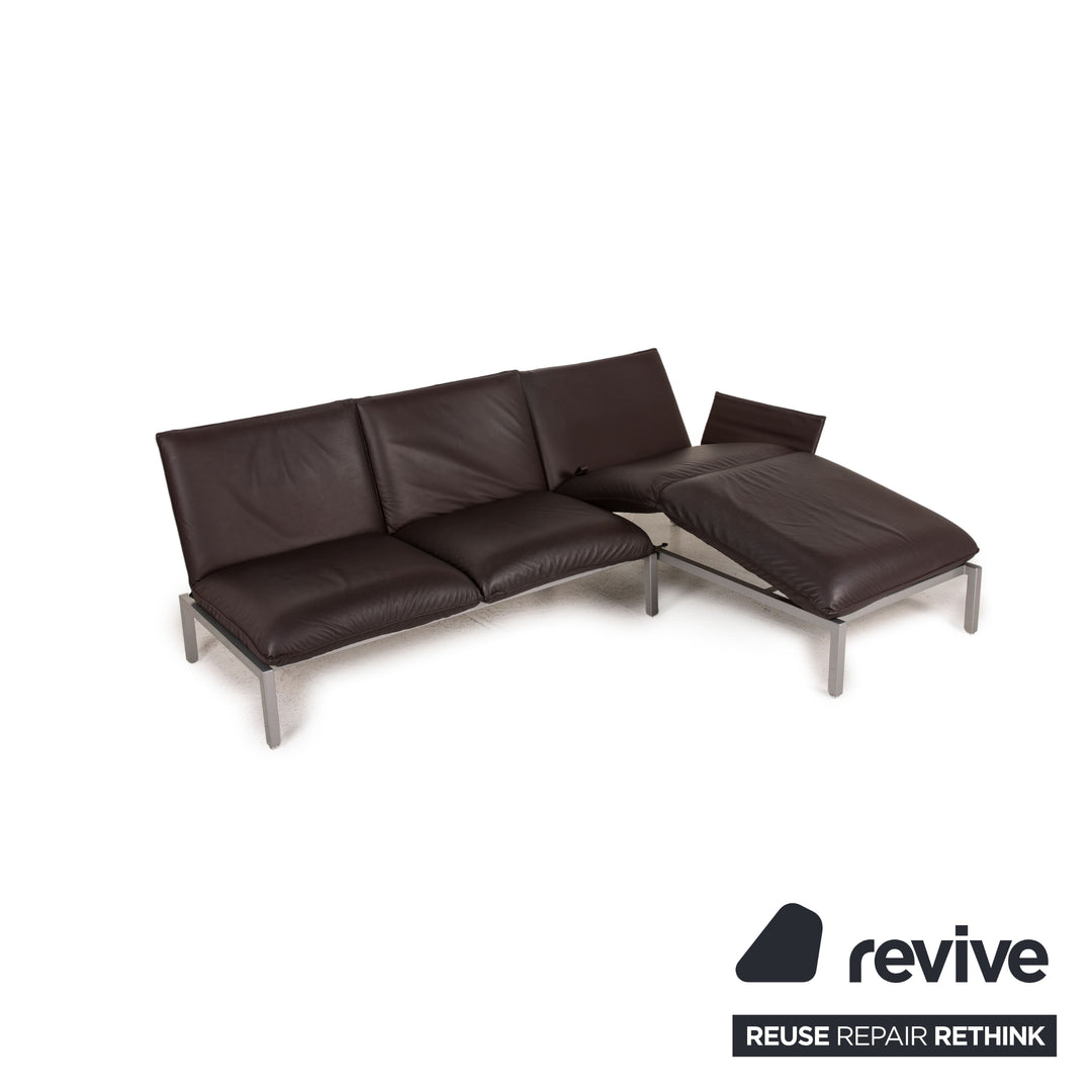 Brühl & Sippold Roro Leder Sofa Braun Ecksofa Funktion Couch