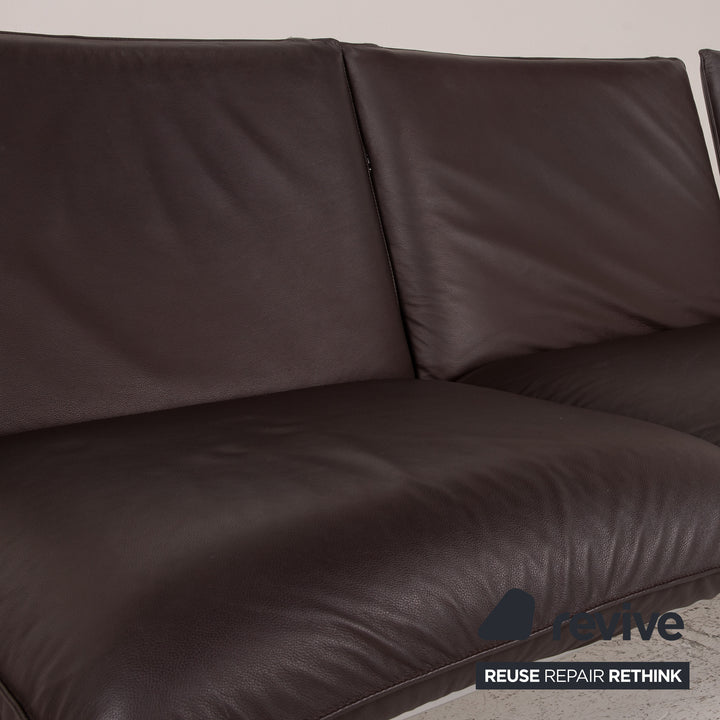 Brühl & Sippold Roro Leder Sofa Braun Ecksofa Funktion Couch