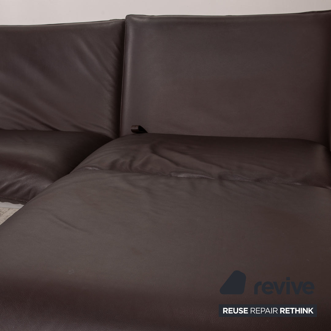 Brühl & Sippold Roro Leder Sofa Braun Ecksofa Funktion Couch