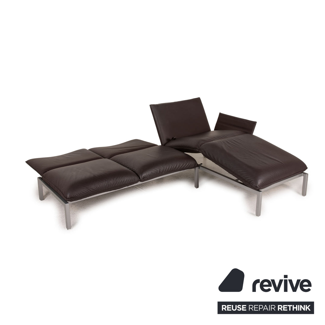 Brühl & Sippold Roro Leder Sofa Braun Ecksofa Funktion Couch