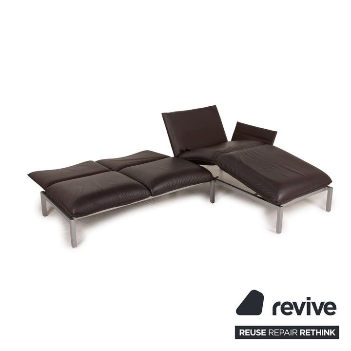 Brühl & Sippold Roro Leder Sofa Braun Ecksofa Funktion Couch