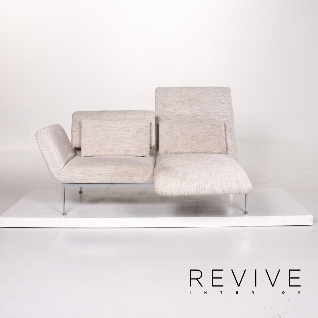 Brühl & Sippold Roro Leder Sofa Creme Schlafsofa Schlaffunktion Funktion Relaxfunktion Couch #13606