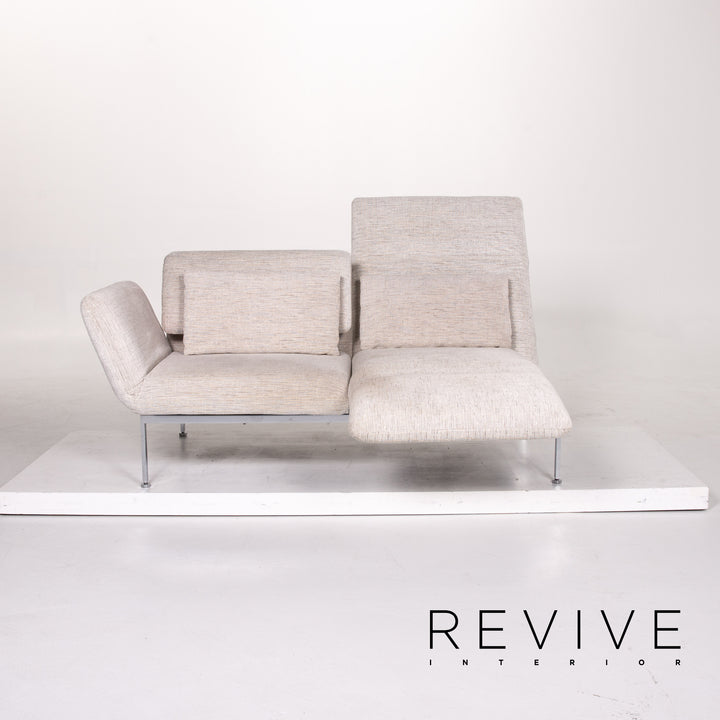 Brühl & Sippold Roro Leder Sofa Creme Schlafsofa Schlaffunktion Funktion Relaxfunktion Couch #13606