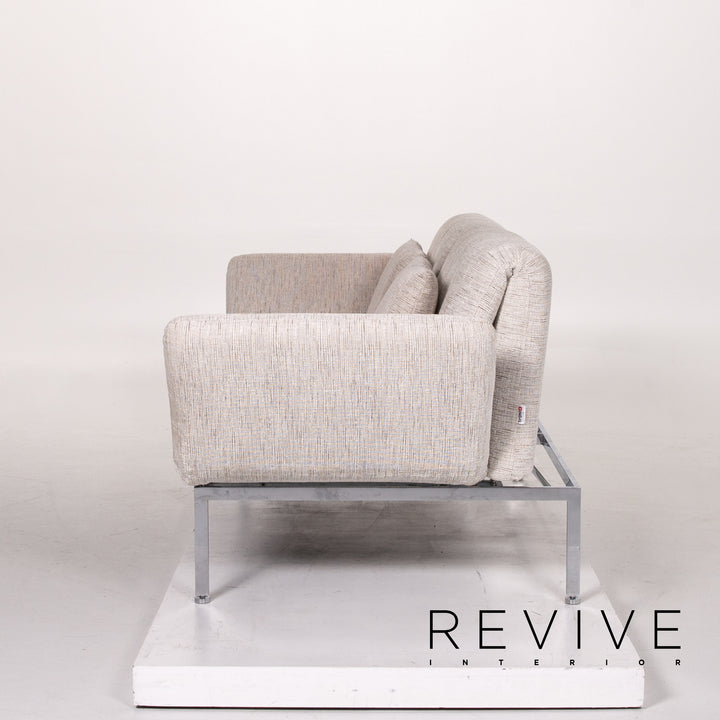 Brühl & Sippold Roro Leder Sofa Creme Schlafsofa Schlaffunktion Funktion Relaxfunktion Couch #13606