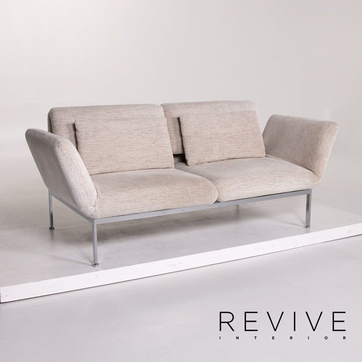 Brühl & Sippold Roro Leder Sofa Creme Schlafsofa Schlaffunktion Funktion Relaxfunktion Couch #13606