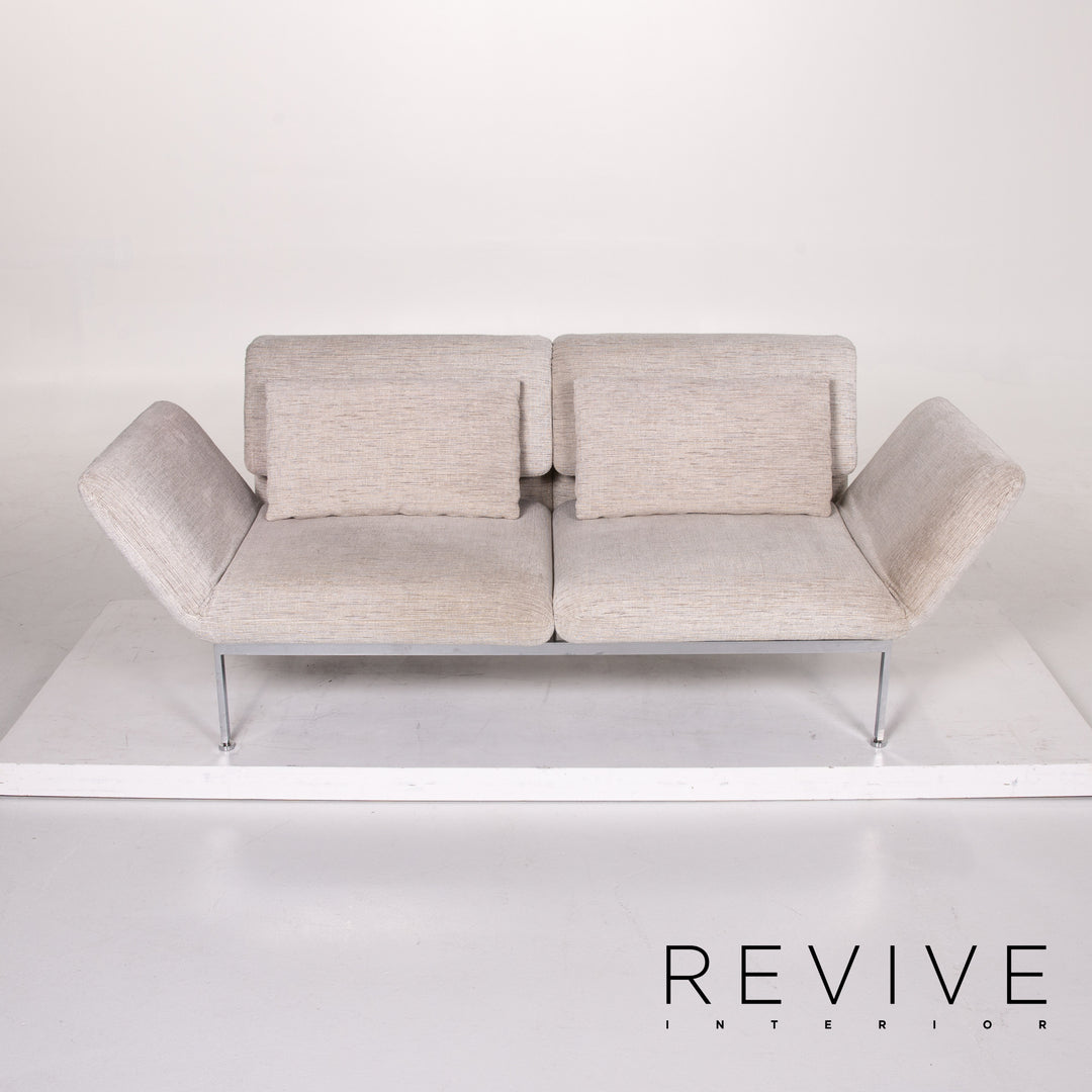 Brühl & Sippold Roro Leder Sofa Creme Schlafsofa Schlaffunktion Funktion Relaxfunktion Couch #13606