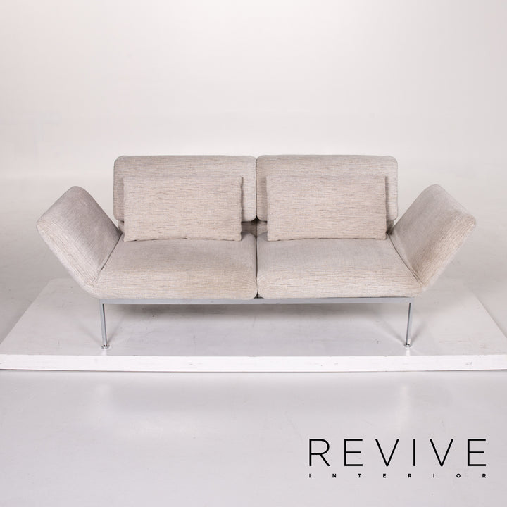 Brühl & Sippold Roro Leder Sofa Creme Schlafsofa Schlaffunktion Funktion Relaxfunktion Couch #13606