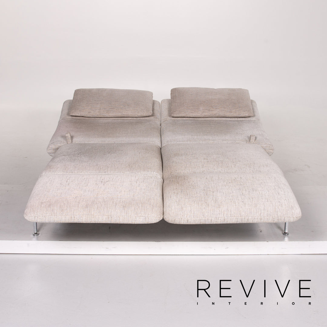 Brühl & Sippold Roro Leder Sofa Creme Schlafsofa Schlaffunktion Funktion Relaxfunktion Couch #13606