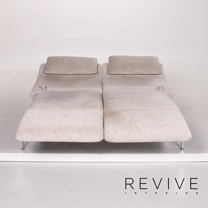 Brühl & Sippold Roro Leder Sofa Creme Schlafsofa Schlaffunktion Funktion Relaxfunktion Couch #13606