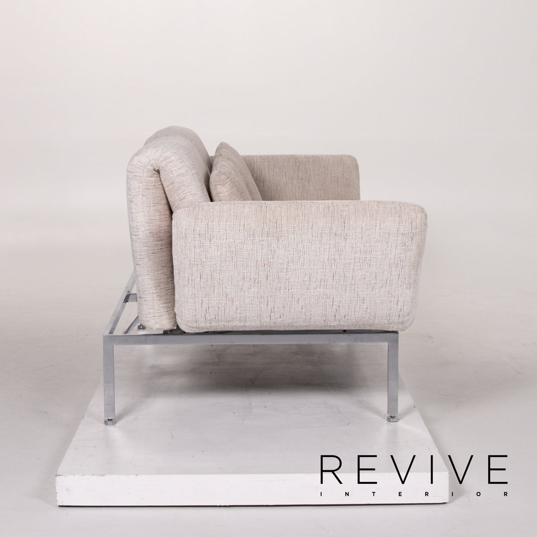 Brühl & Sippold Roro Leder Sofa Creme Schlafsofa Schlaffunktion Funktion Relaxfunktion Couch #13606