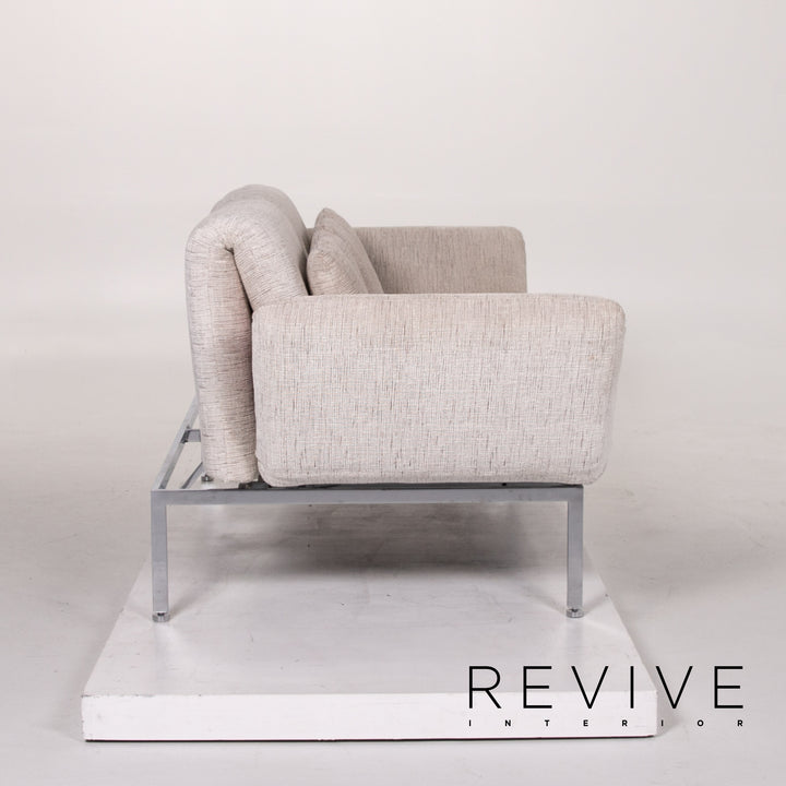 Brühl & Sippold Roro Leder Sofa Creme Schlafsofa Schlaffunktion Funktion Relaxfunktion Couch #13606