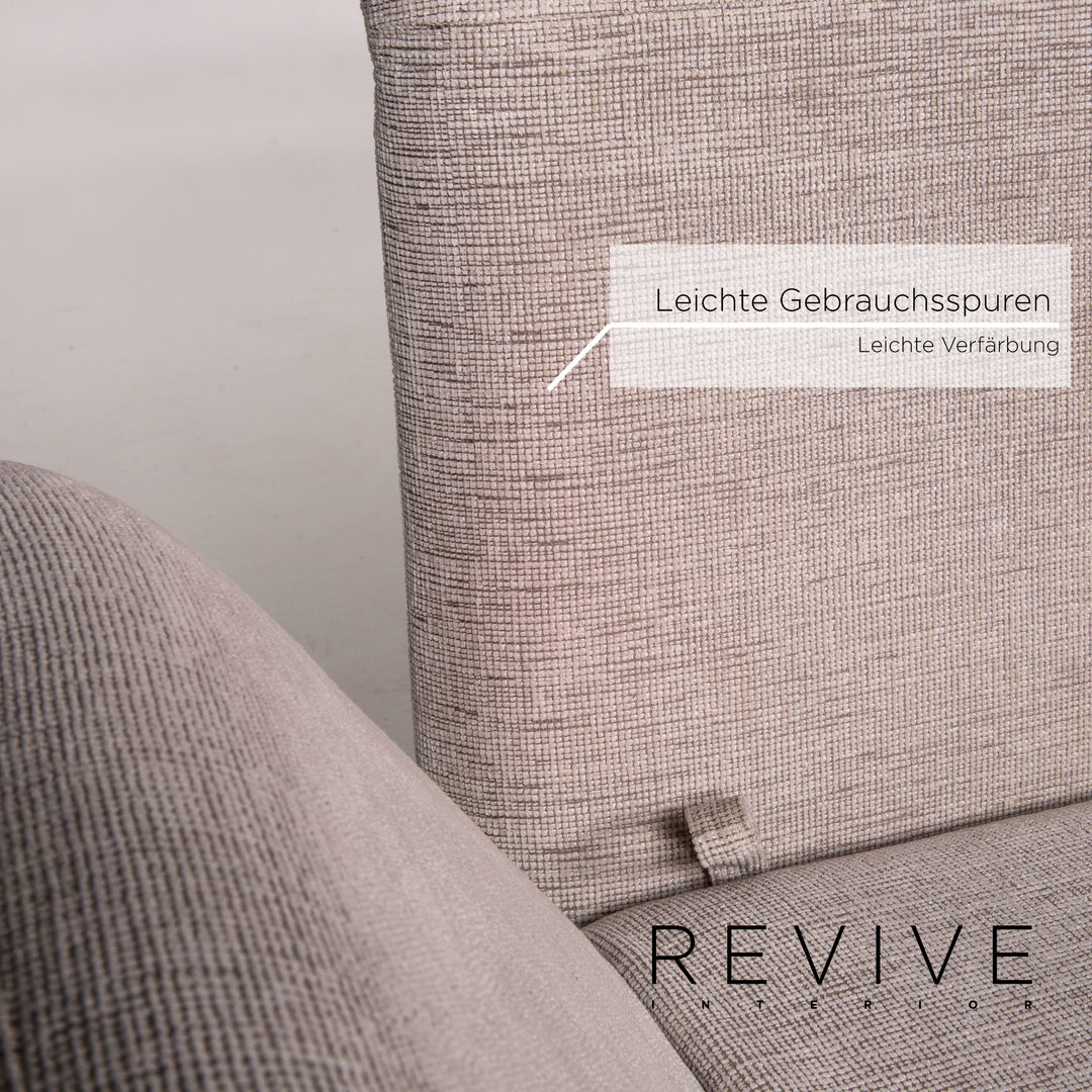 Brühl & Sippold Roro Leder Sofa Creme Schlafsofa Schlaffunktion Funktion Relaxfunktion Couch #13606