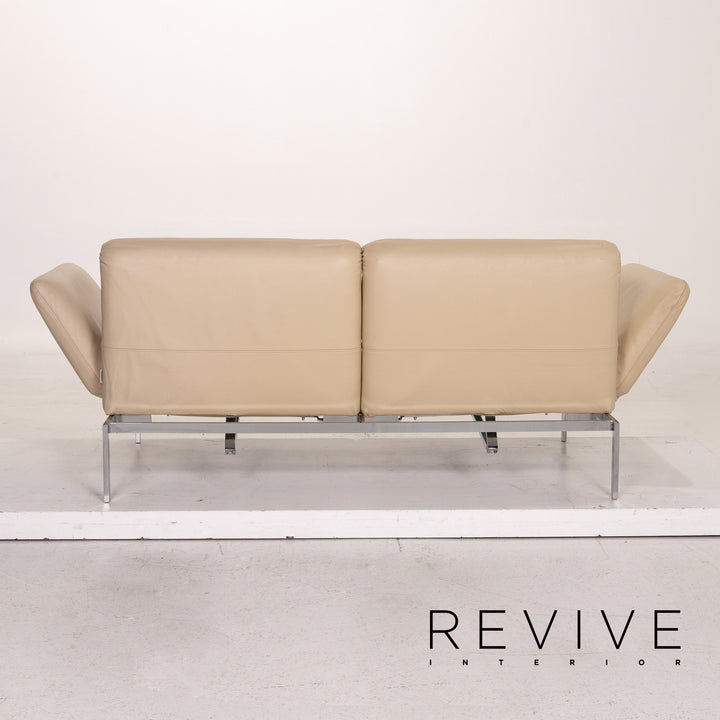 Brühl & Sippold Roro Leder Sofa Creme Zweisitzer Funktion Relaxfunktion Schlafsofa Schlaffunktion Couch #15416