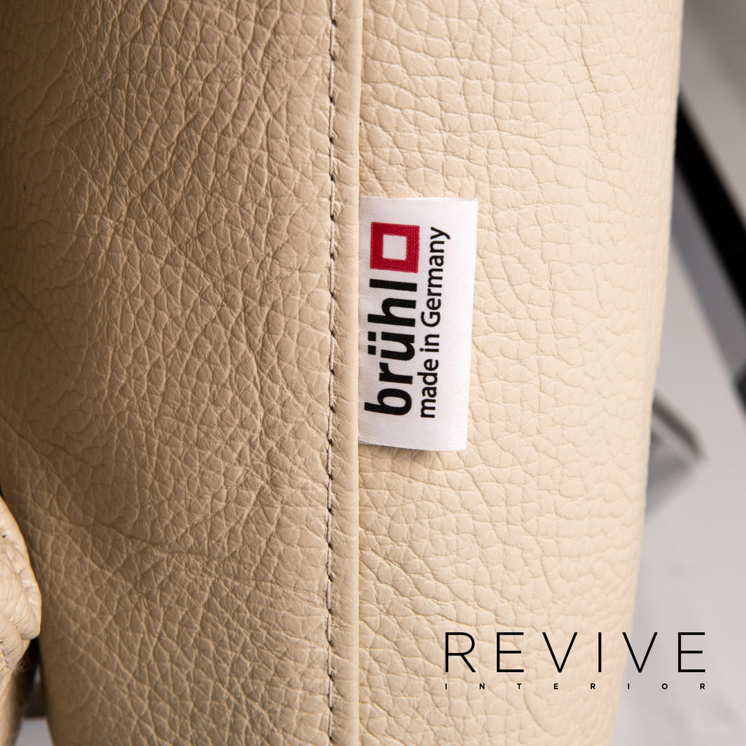 Brühl & Sippold Roro Leder Sofa Creme Zweisitzer Funktion Relaxfunktion Schlafsofa Schlaffunktion Couch #15416