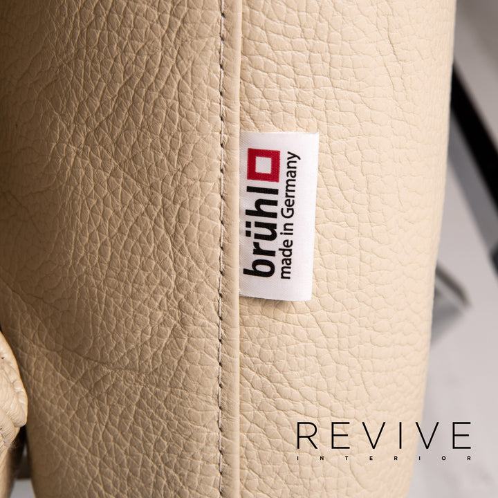Brühl & Sippold Roro Leder Sofa Creme Zweisitzer Funktion Relaxfunktion Schlafsofa Schlaffunktion Couch #15416