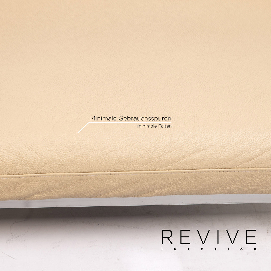 Brühl & Sippold Roro Leder Sofa Creme Zweisitzer Funktion Relaxfunktion Schlafsofa Schlaffunktion Couch #15416