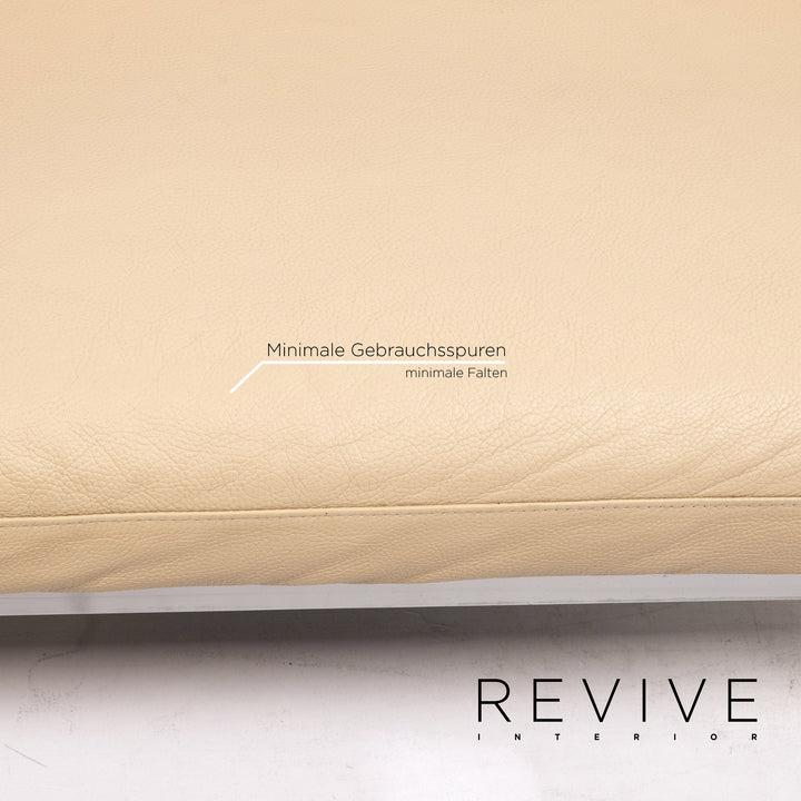 Brühl & Sippold Roro Leder Sofa Creme Zweisitzer Funktion Relaxfunktion Schlafsofa Schlaffunktion Couch #15416