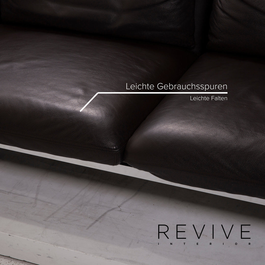 Brühl & Sippold Roro Leder Sofa Dunkelbraun Ecksofa Schlaffunktion Funktion Couch #15080