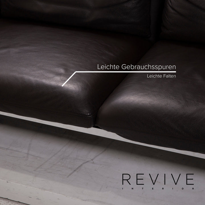 Brühl & Sippold Roro Leder Sofa Dunkelbraun Ecksofa Schlaffunktion Funktion Couch #15080