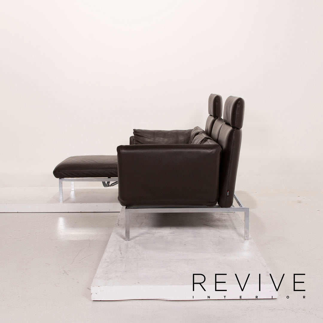 Brühl & Sippold Roro Leder Sofa Dunkelbraun Ecksofa Schlaffunktion Funktion Couch #15080