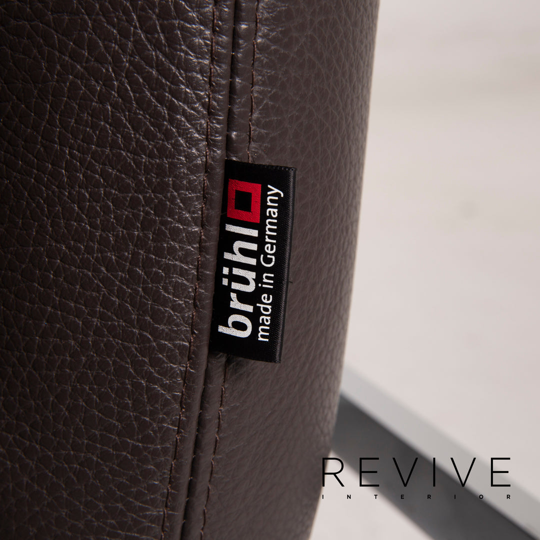 Brühl & Sippold Roro Leder Sofa Dunkelbraun Ecksofa Schlaffunktion Funktion Couch #15080