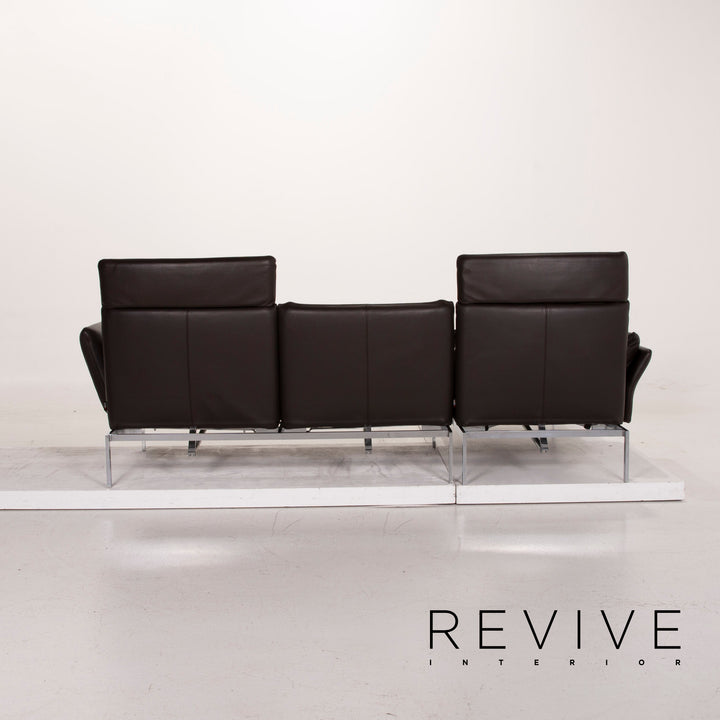 Brühl & Sippold Roro Leder Sofa Dunkelbraun Ecksofa Schlaffunktion Funktion Couch #15080