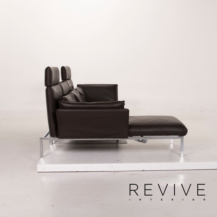 Brühl & Sippold Roro Leder Sofa Dunkelbraun Ecksofa Schlaffunktion Funktion Couch #15080