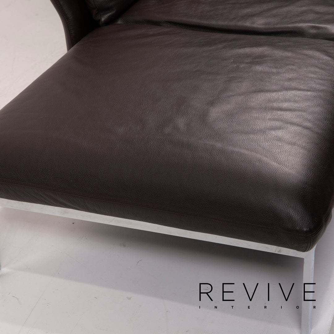Brühl & Sippold Roro Leder Sofa Dunkelbraun Ecksofa Schlaffunktion Funktion Couch #15080