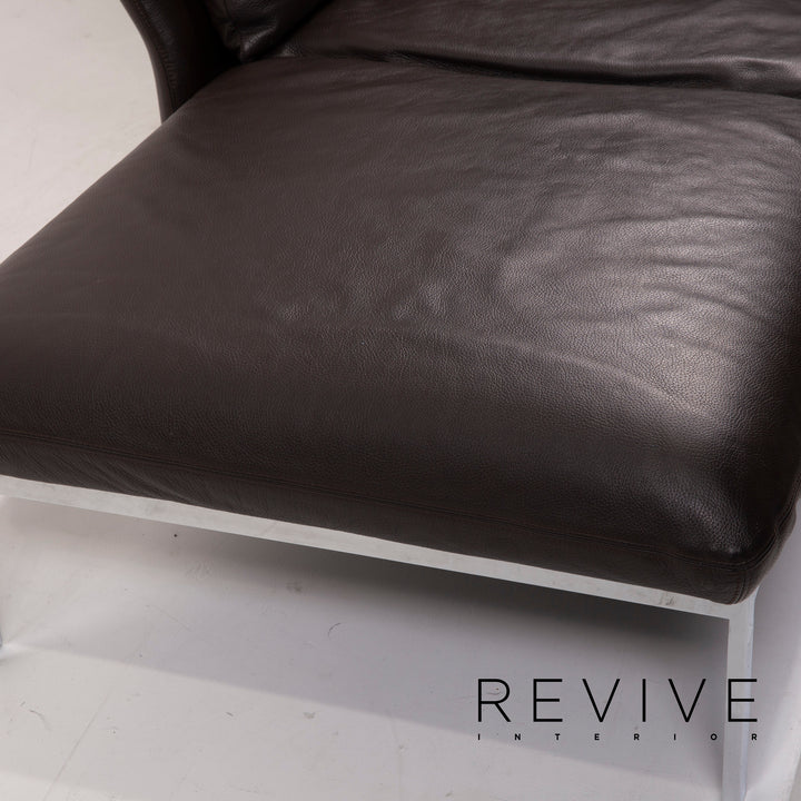 Brühl & Sippold Roro Leder Sofa Dunkelbraun Ecksofa Schlaffunktion Funktion Couch #15080