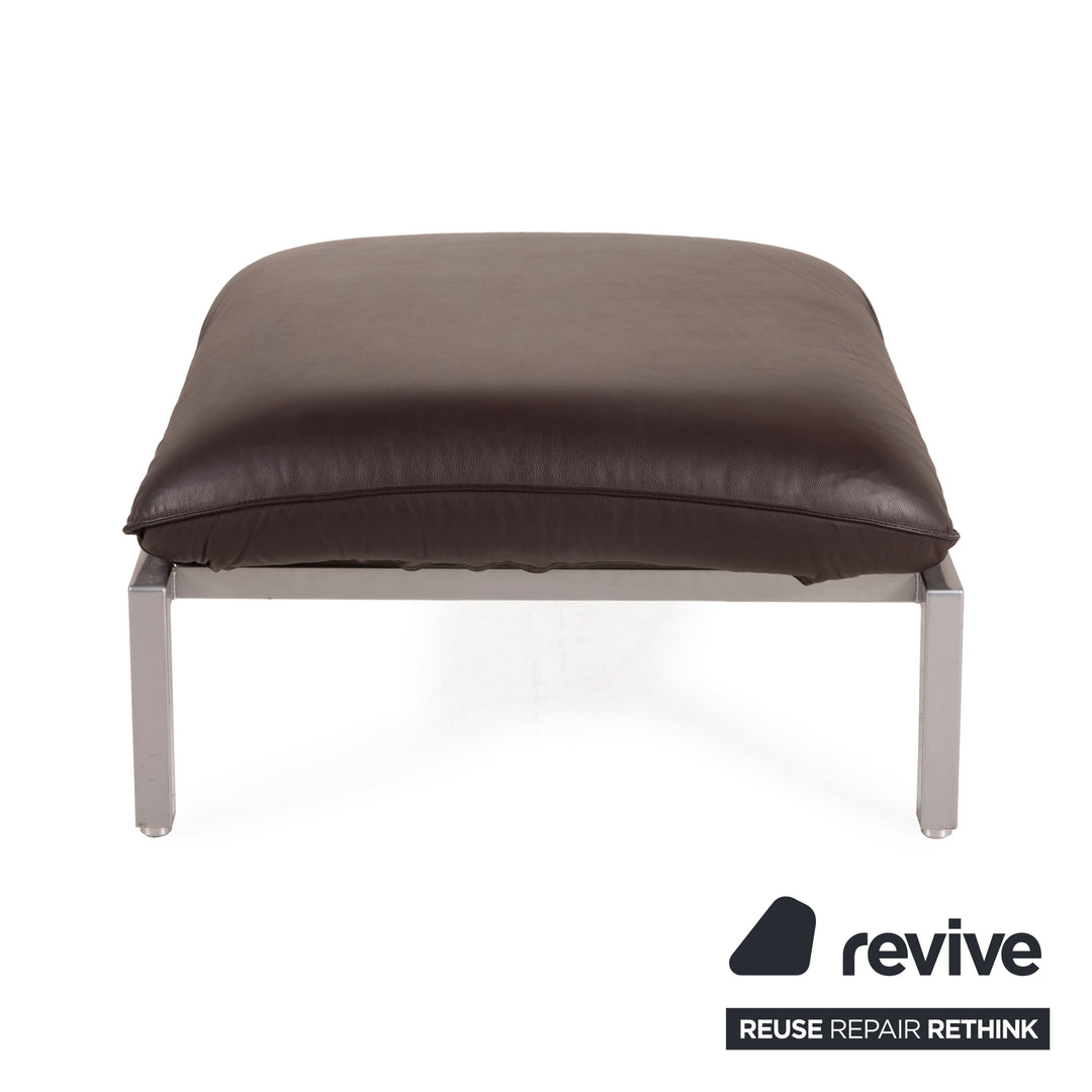 Brühl & Sippold Roro Leder Sofa Garnitur Braun Ecksofa Funktion 1xCouch 2xHocker