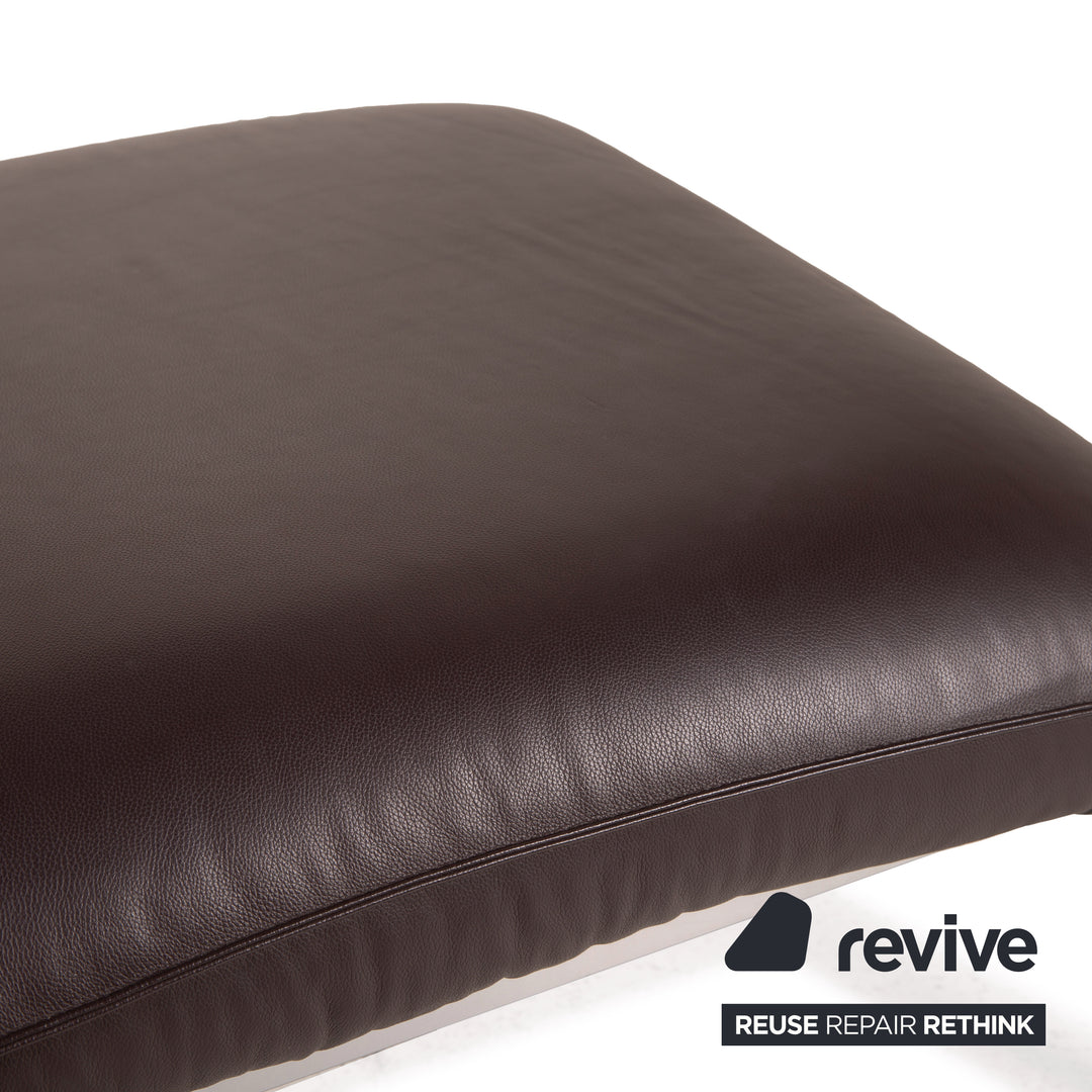 Brühl & Sippold Roro Leder Sofa Garnitur Braun Ecksofa Funktion 1xCouch 2xHocker