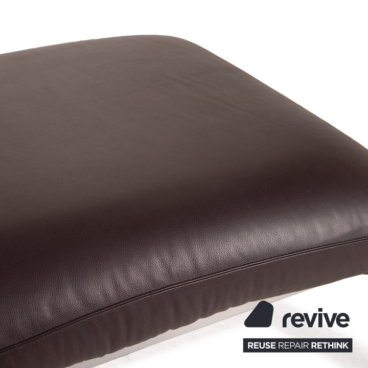 Brühl & Sippold Roro Leder Sofa Garnitur Braun Ecksofa Funktion 1xCouch 2xHocker