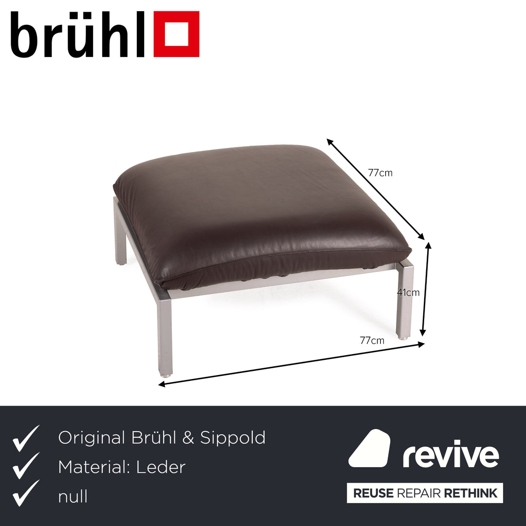 Brühl & Sippold Roro Leder Sofa Garnitur Braun Ecksofa Funktion 1xCouch 2xHocker