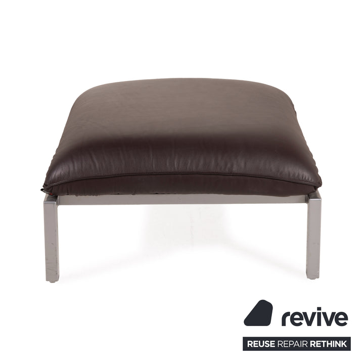 Brühl & Sippold Roro Leder Sofa Garnitur Braun Ecksofa Funktion 1xCouch 2xHocker