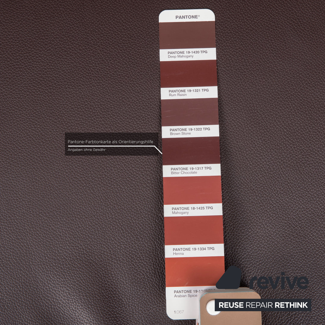 Brühl & Sippold Roro Leder Sofa Garnitur Braun Ecksofa Funktion 1xCouch 2xHocker