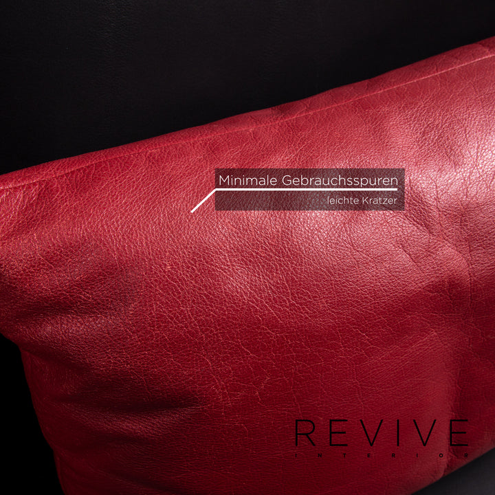 Brühl & Sippold Roro Leder Sofa Garnitur Schwarz 2x Zweisitzer Funktion Relaxfunktion Couch #15070