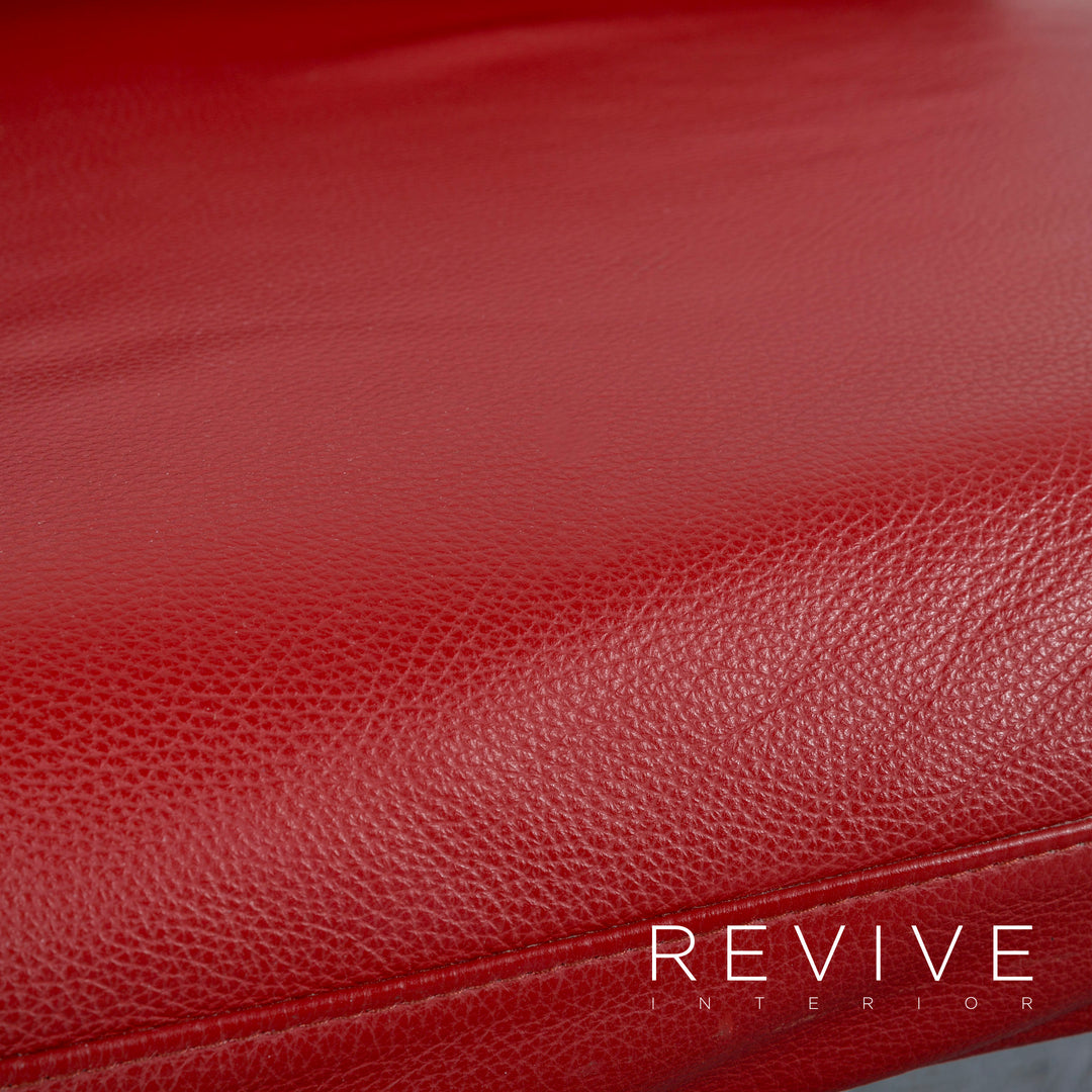 Brühl Roro Leder Sofa Rot Neuwertig Dreisitzer Couch Funktion Echtleder #6041