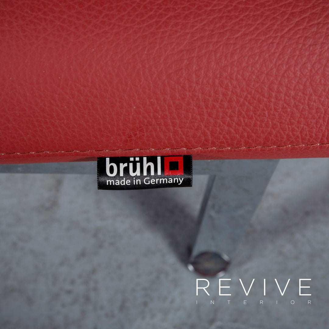 Brühl Roro Leder Sofa Rot Neuwertig Dreisitzer Couch Funktion Echtleder #6041