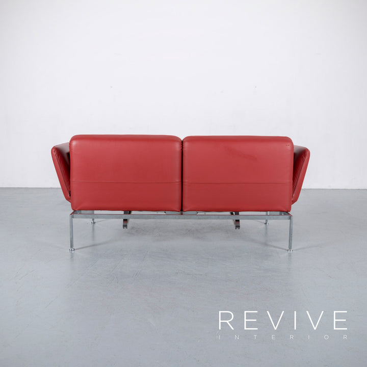 Brühl Roro Leder Sofa Rot Neuwertig Dreisitzer Couch Funktion Echtleder #6041