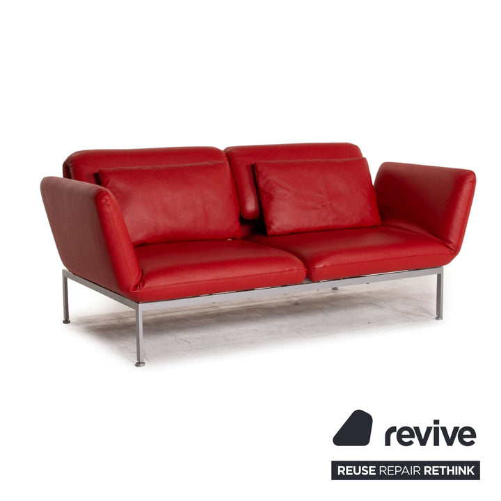 Brühl & Sippold Roro Leder Sofa Rot Zweisitzer Funktion Relaxfunktion Schlaffunktion Schlafsofa