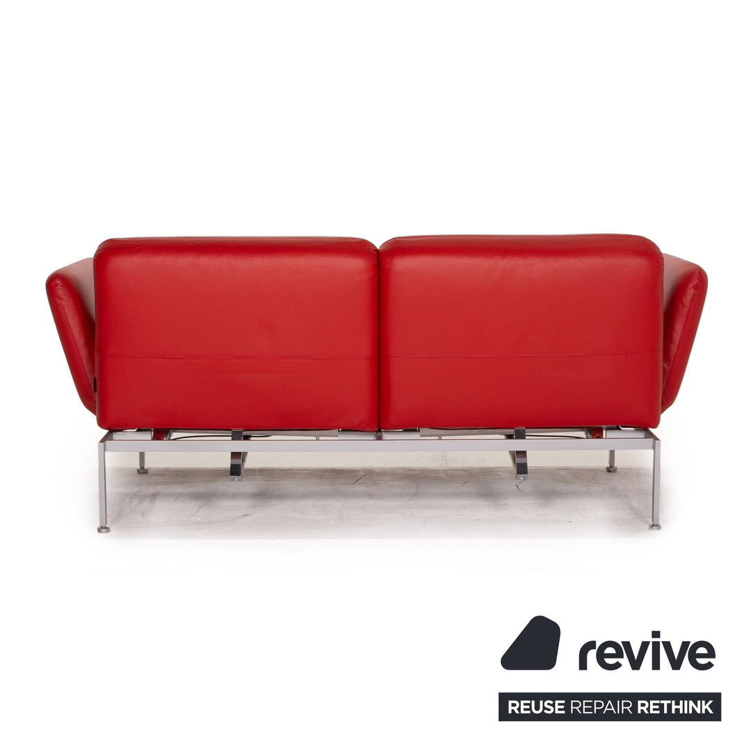 Brühl & Sippold Roro Leder Sofa Rot Zweisitzer Funktion Relaxfunktion Schlaffunktion Schlafsofa