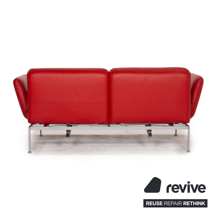 Brühl & Sippold Roro Leder Sofa Rot Zweisitzer Funktion Relaxfunktion Schlaffunktion Schlafsofa