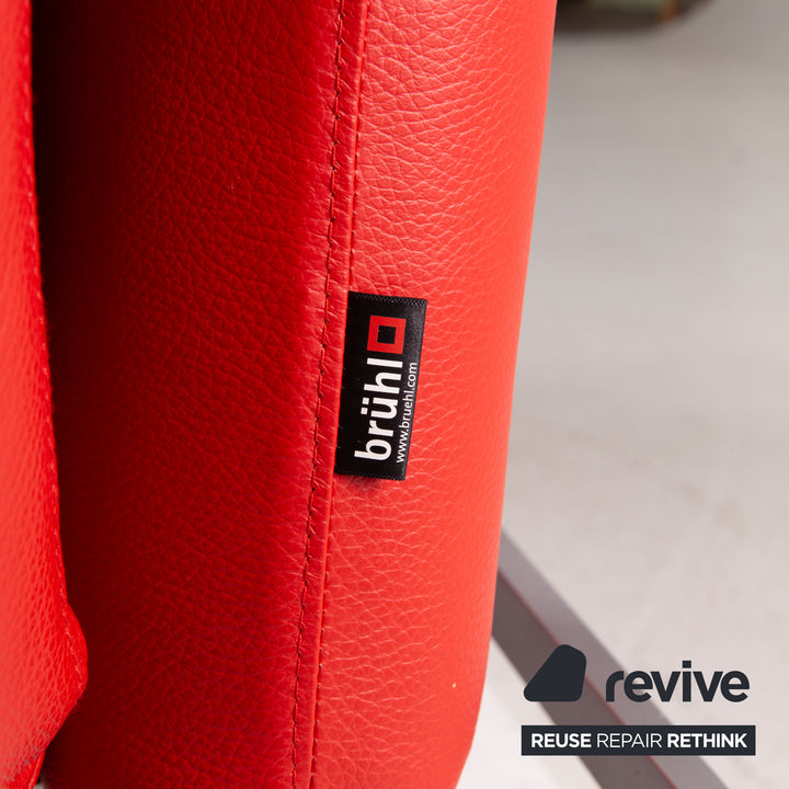 Brühl & Sippold Roro Leder Sofa Rot Zweisitzer Funktion Relaxfunktion Schlaffunktion Schlafsofa