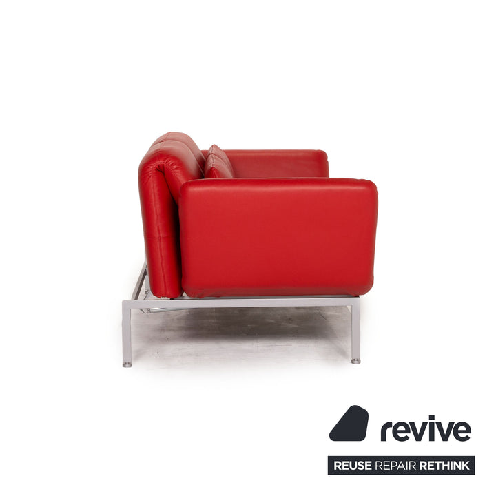 Brühl & Sippold Roro Leder Sofa Rot Zweisitzer Funktion Relaxfunktion Schlaffunktion Schlafsofa