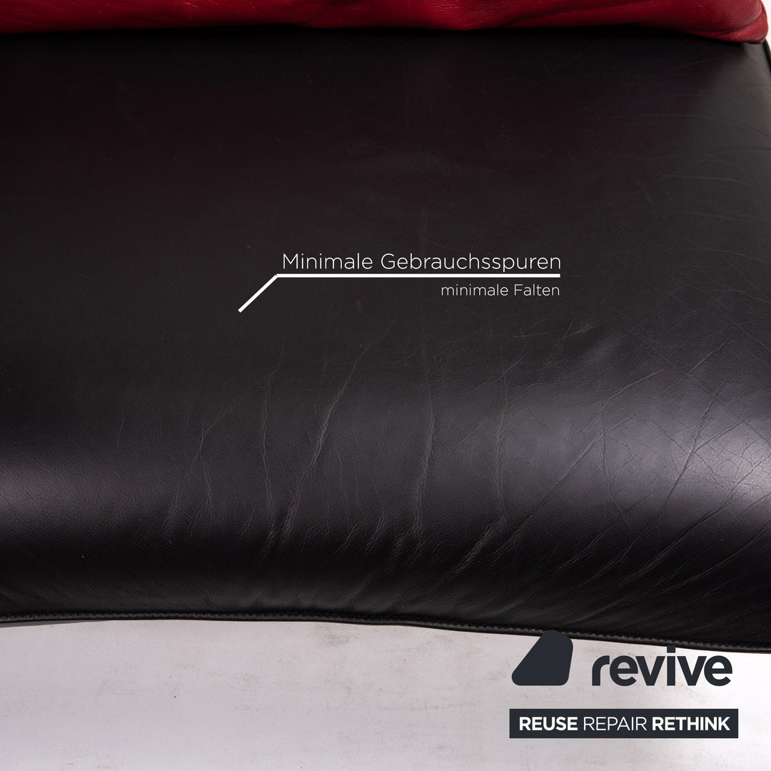 Brühl & Sippold Roro Leder Sofa Schwarz Zweisitzer Funktion Relaxfunktion Couch #15069