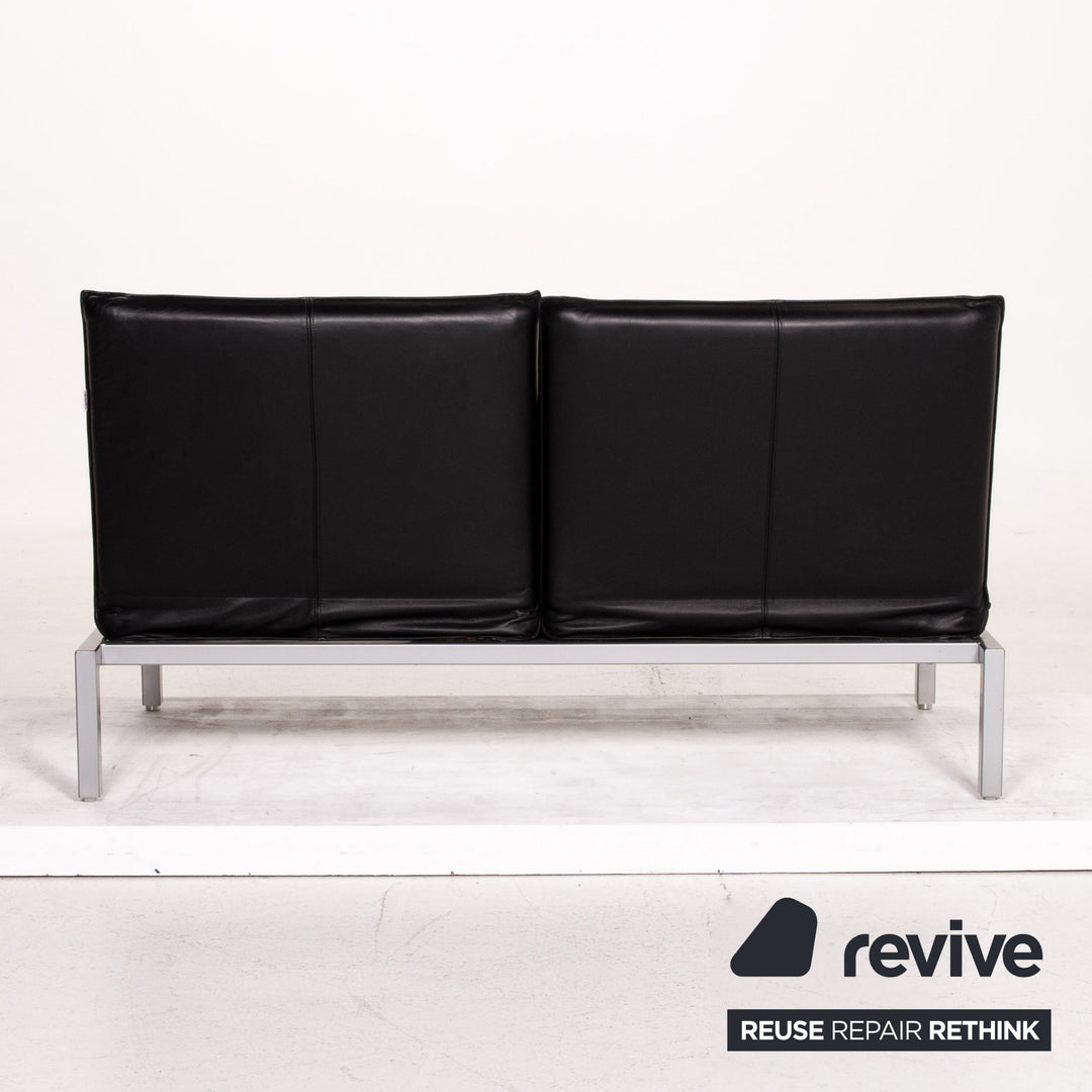 Brühl & Sippold Roro Leder Sofa Schwarz Zweisitzer Funktion Relaxfunktion Couch #15069